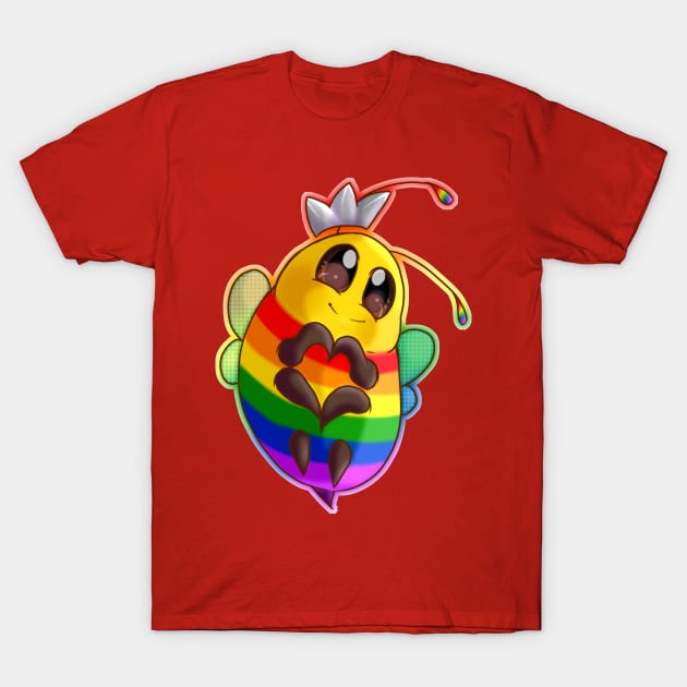 Rainbow Bee T-Shirt by Zorveechu